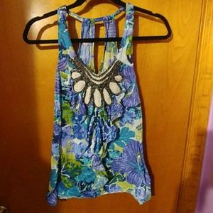 Multi color Flowery tank